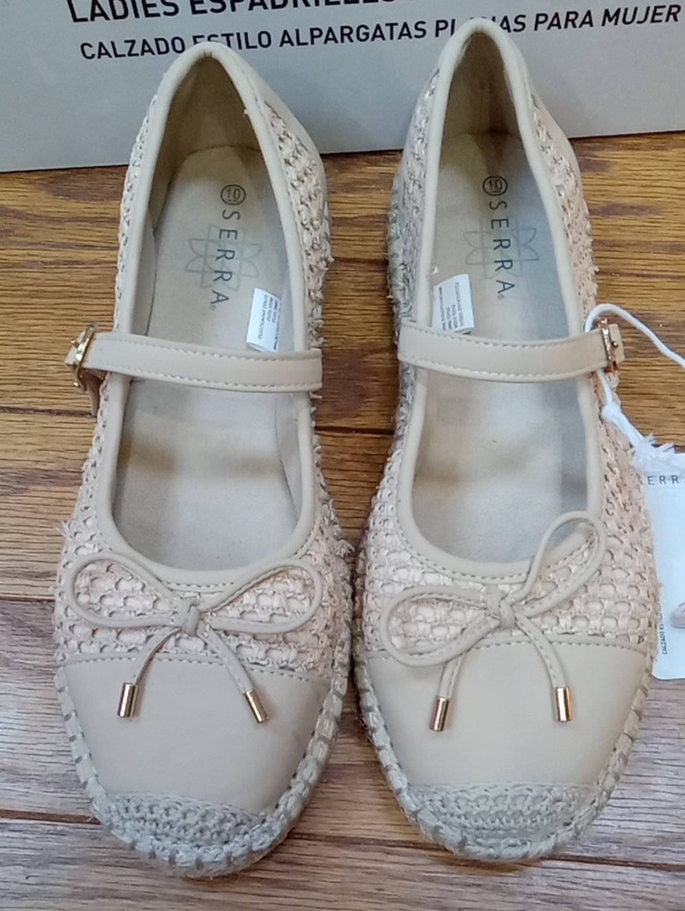 Serra Cream Espadrille Mary Jane Flats